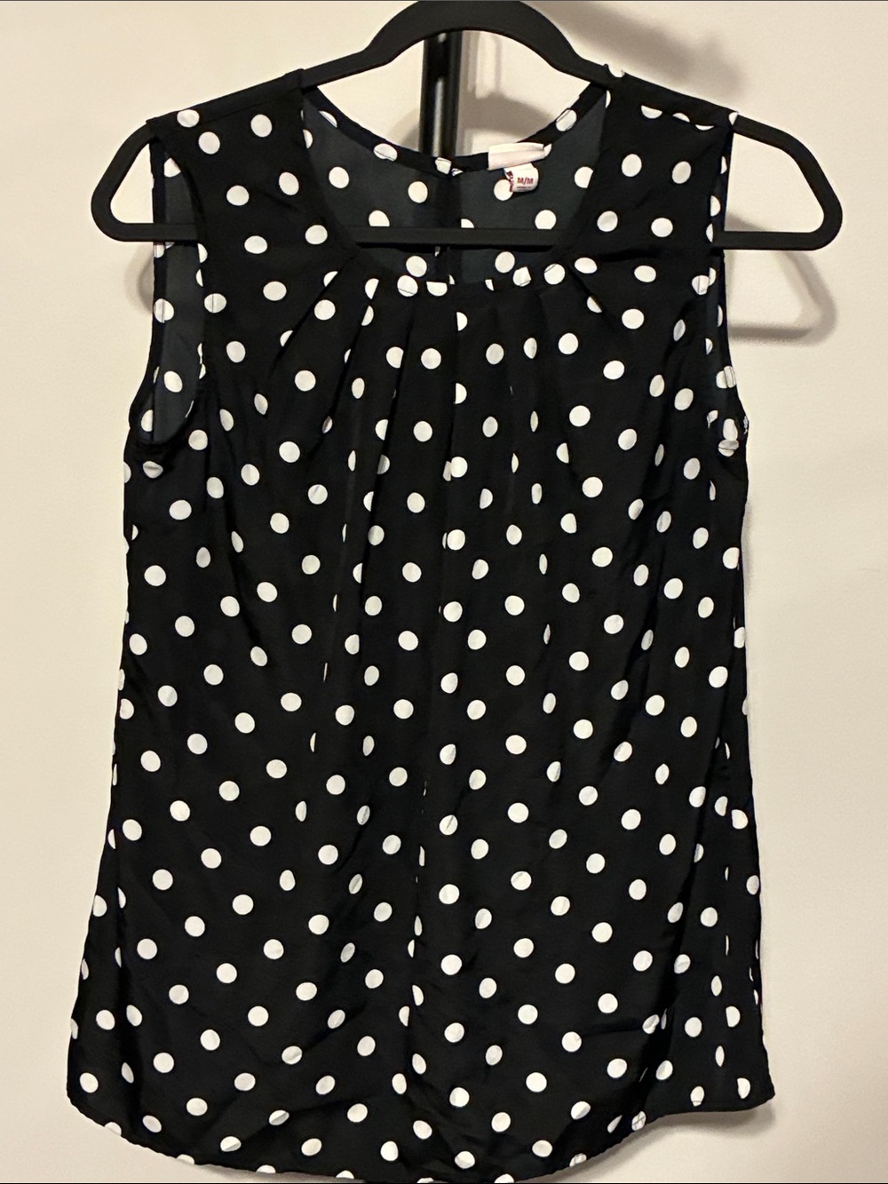 Merona Black & White Polka Dot Sleeveless Blouse Medium